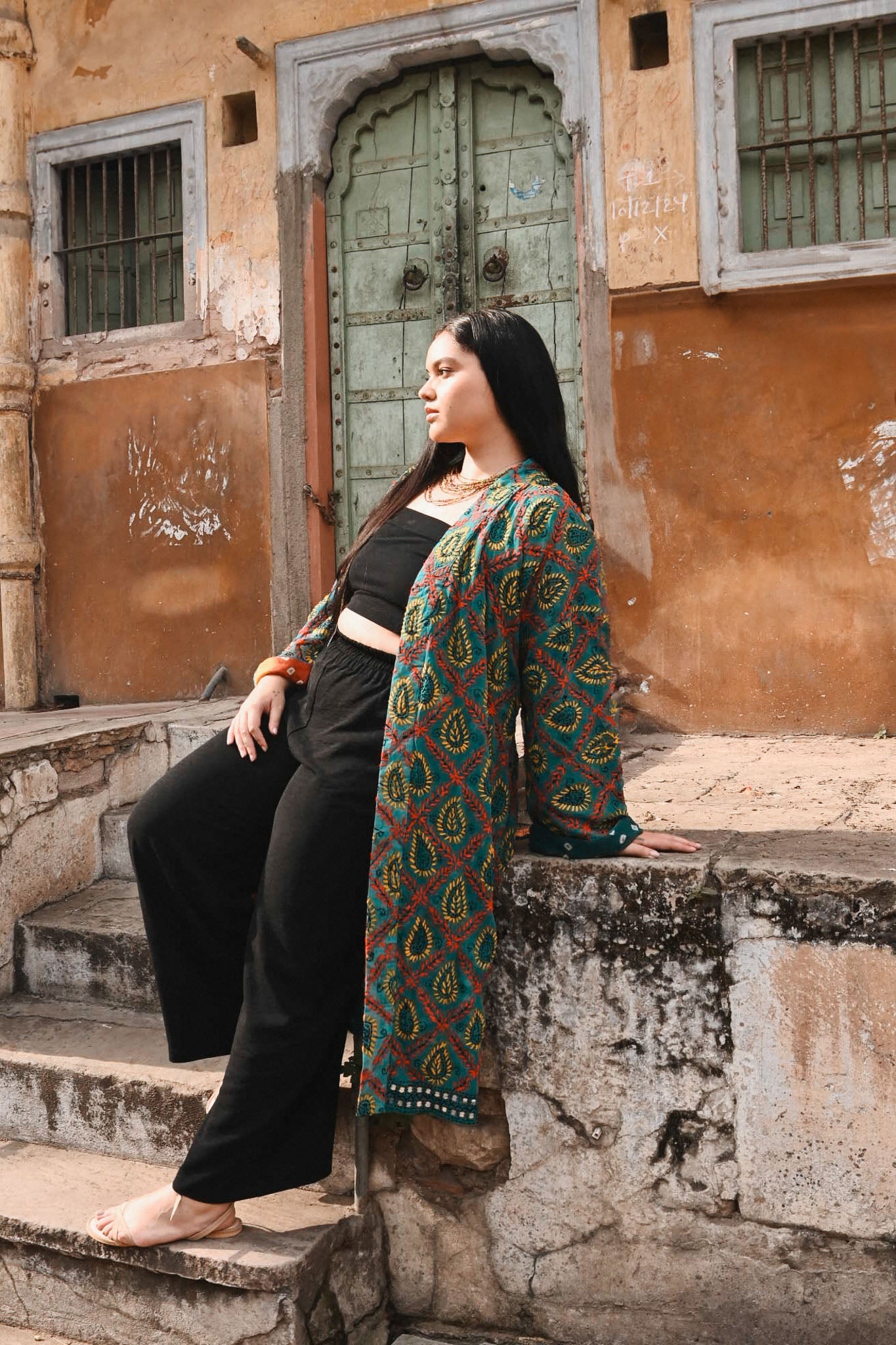 paisley embroidery robe - Love Protect Sustain