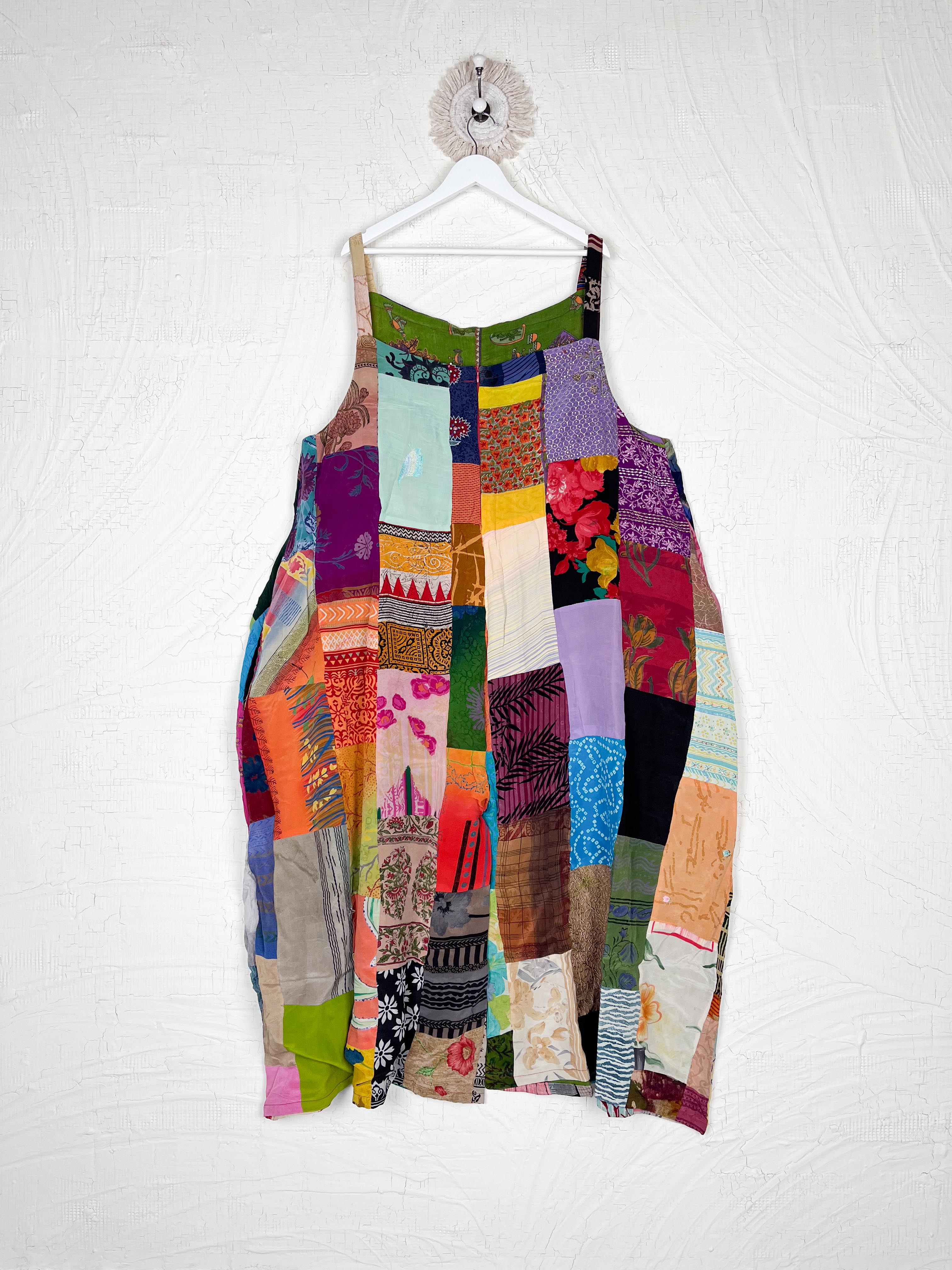 patchwork bohemian jumpsuit women - Love Protect Sustain