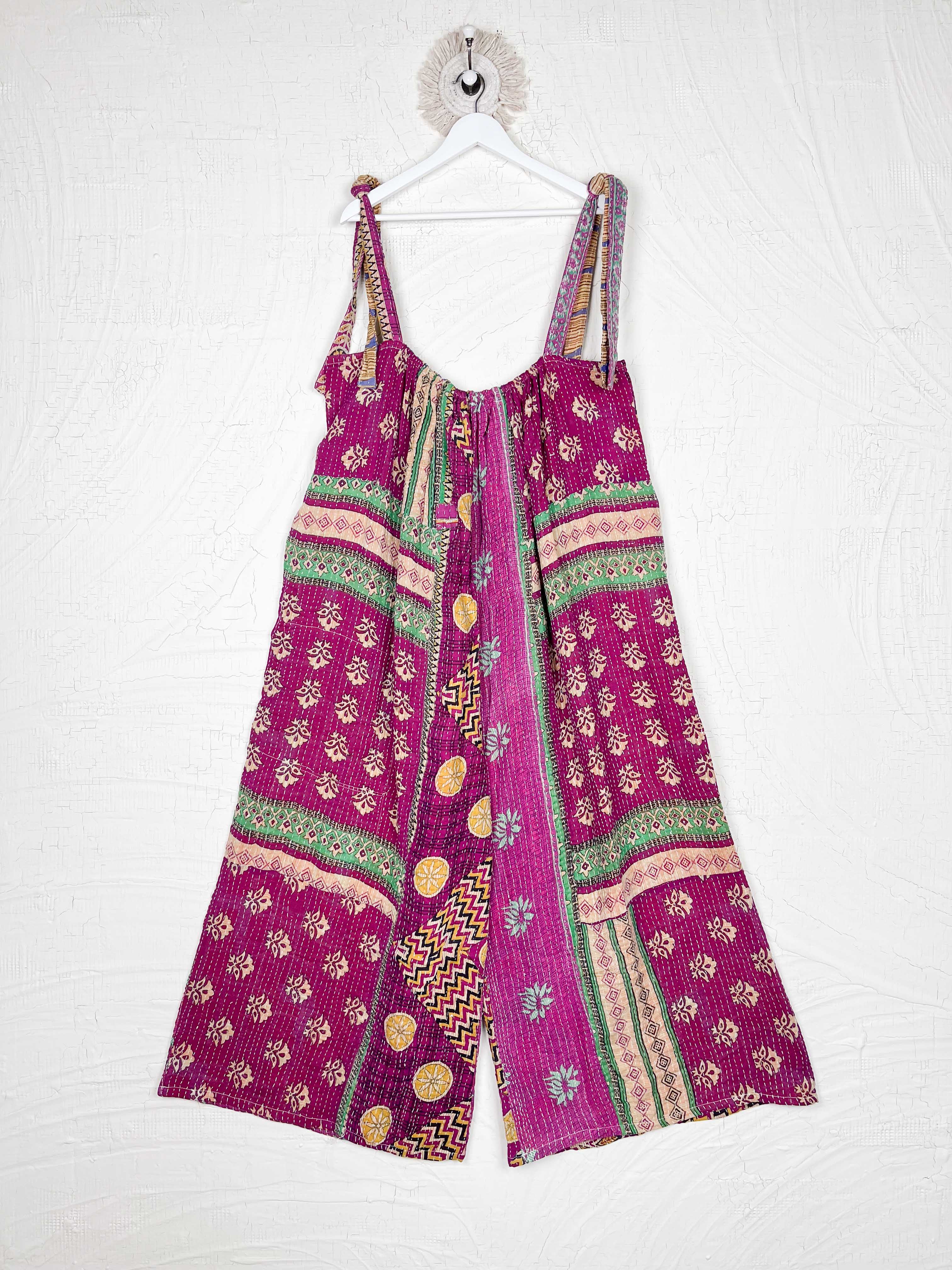 pink women kantha jumpsuit - Love Protect Sustain