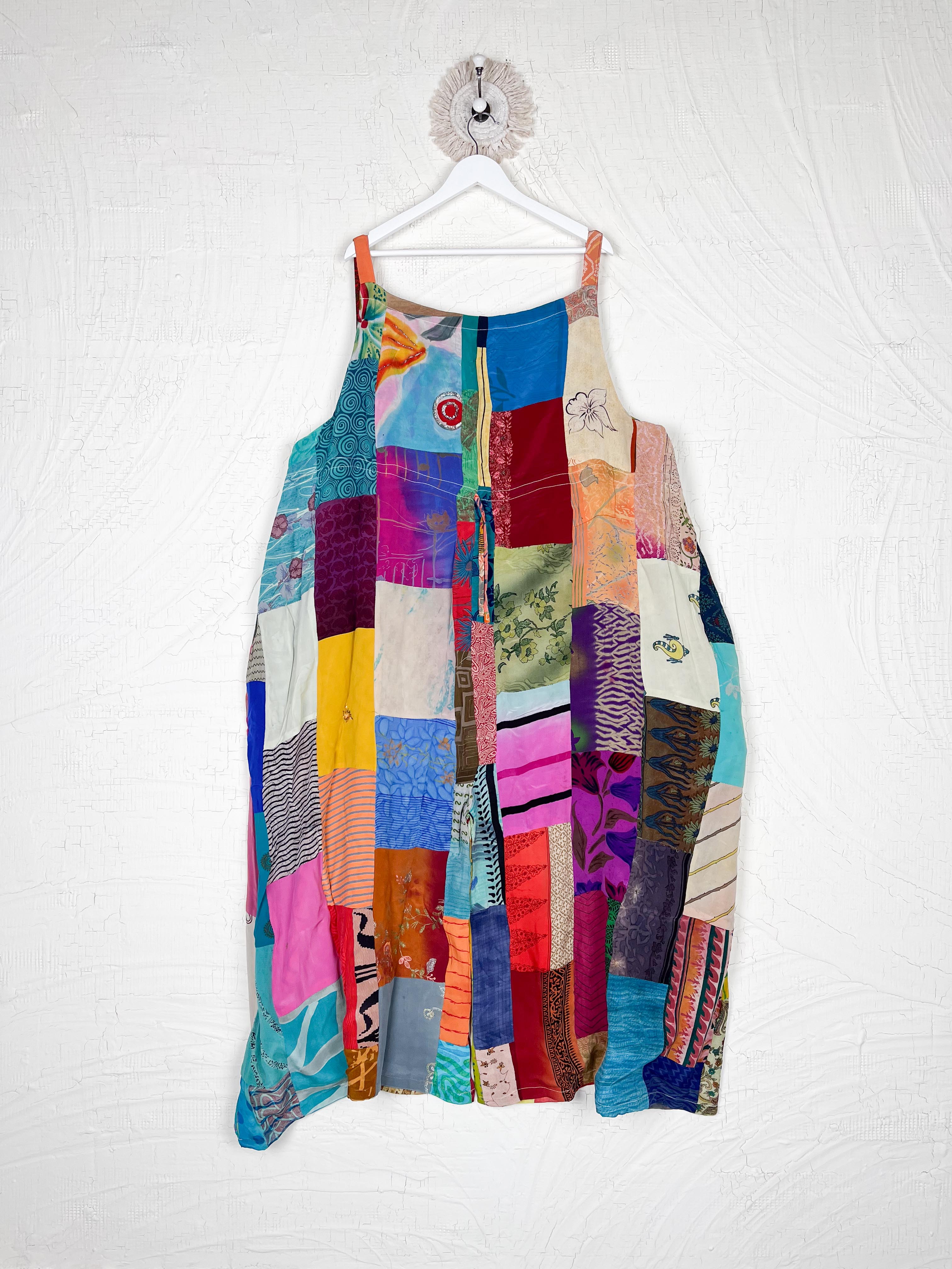 recycled fabric patchwork jumpsuit - Love Protect Sustain