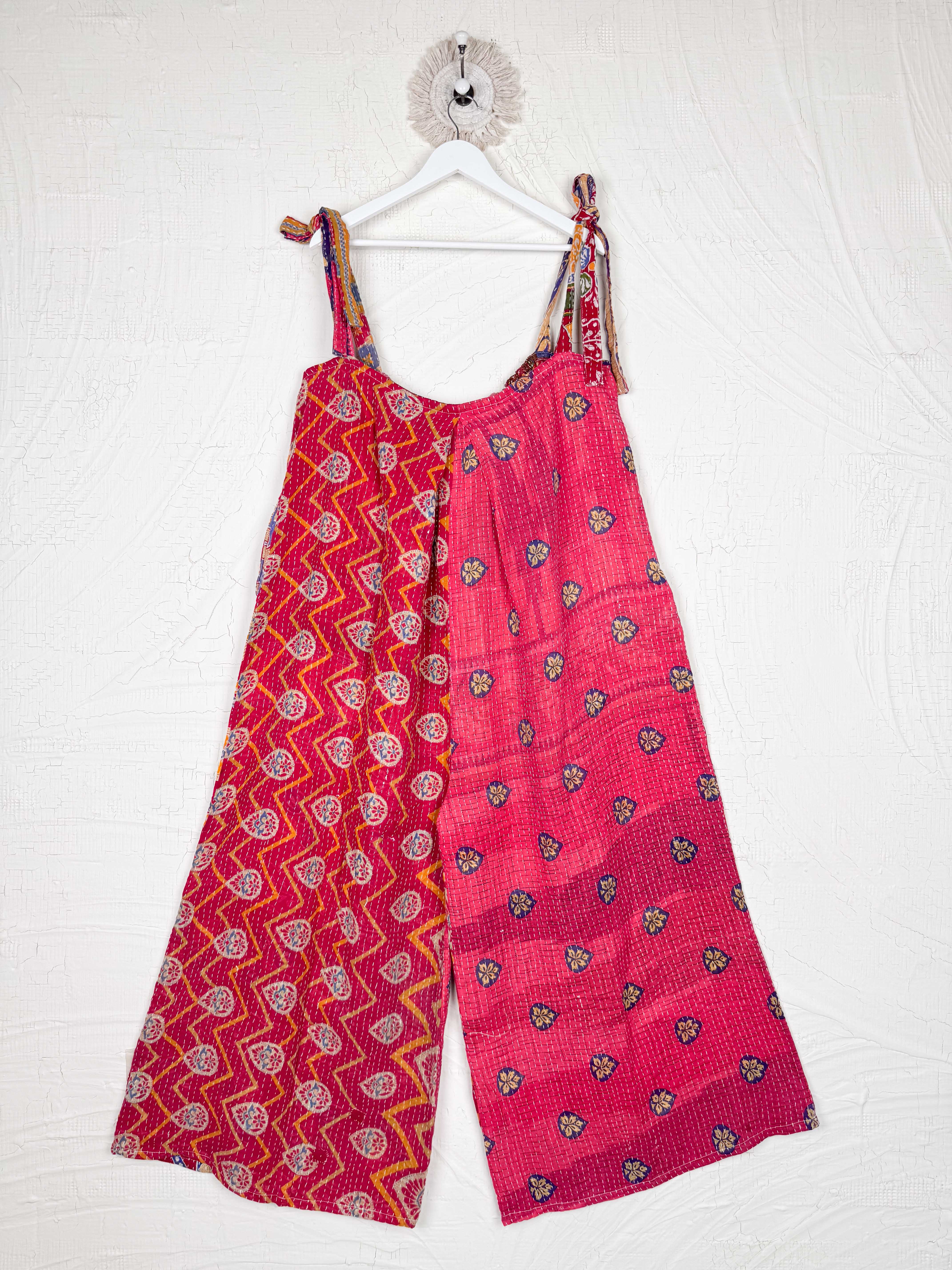 red kantha jumpsuit - Love Protect Sustain