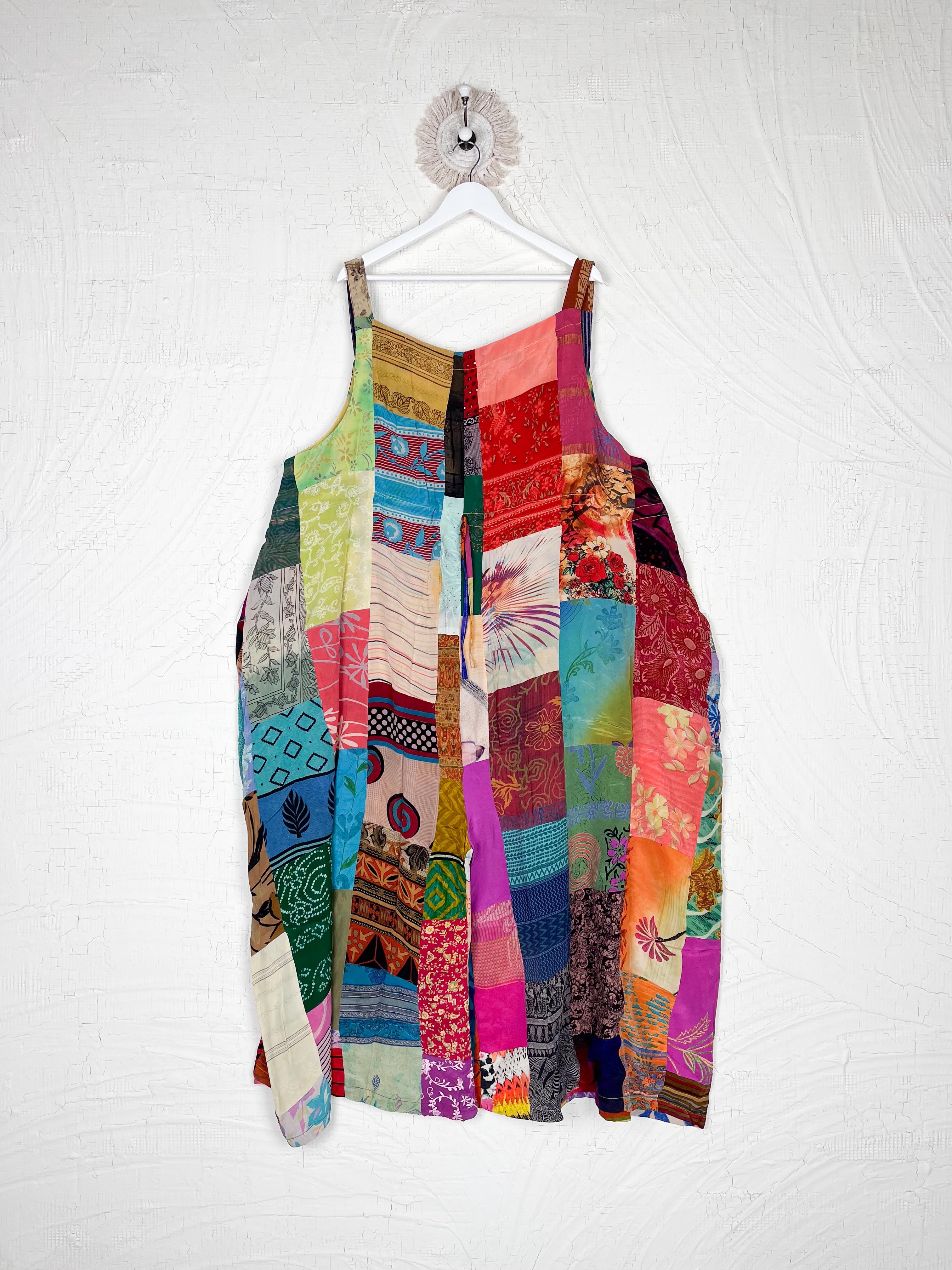repurposed silk patchwork jumpsuit - Love Protect Sustain