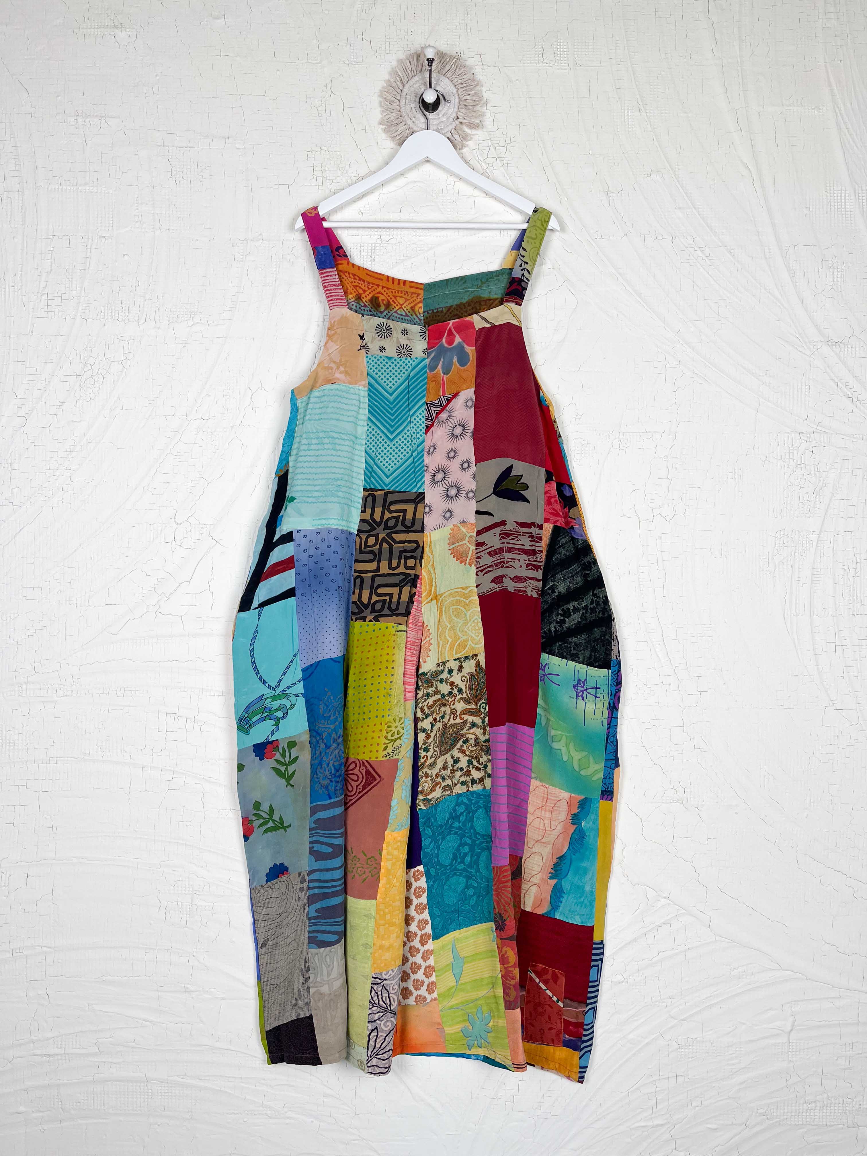 reversible silk cotton patchwork jumpsuit - Love Protect Sustain