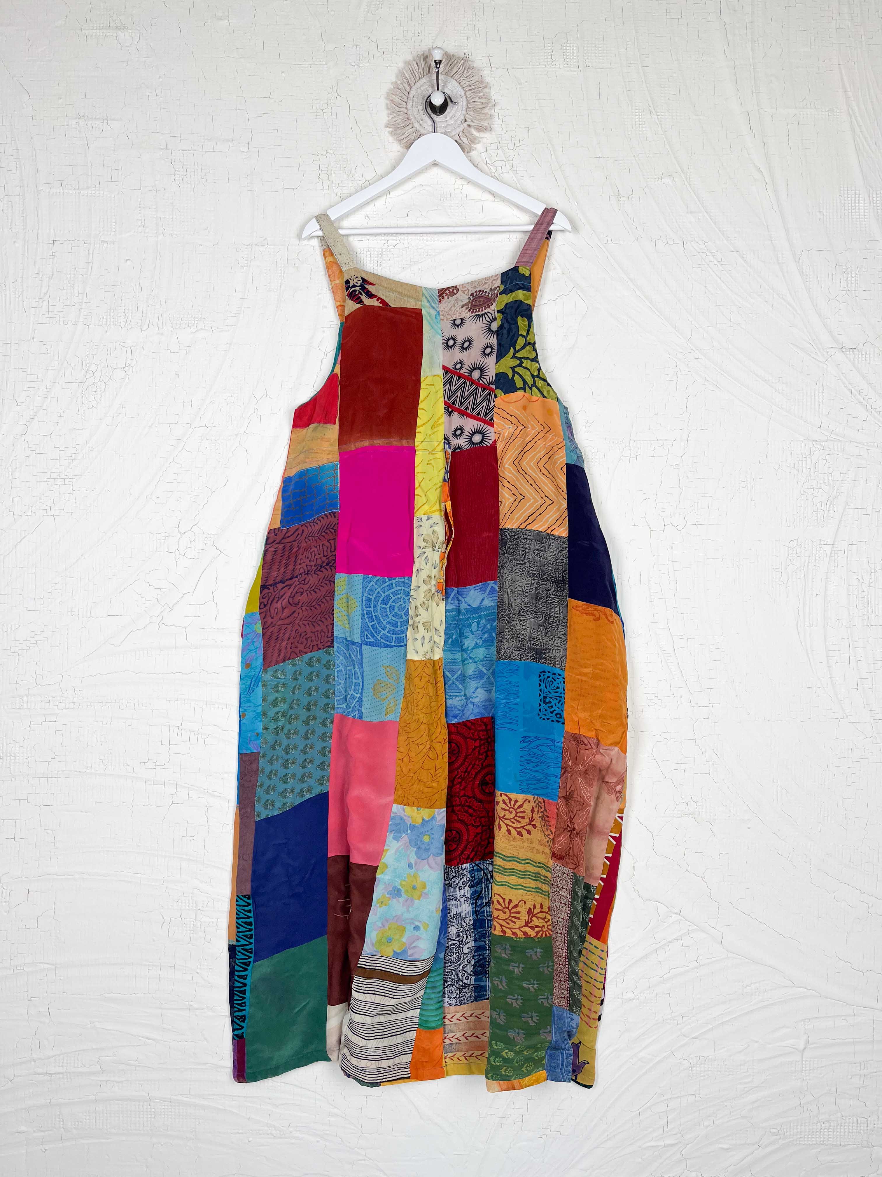 reversible silk cotton patchwork jumpsuit - Love Protect Sustain