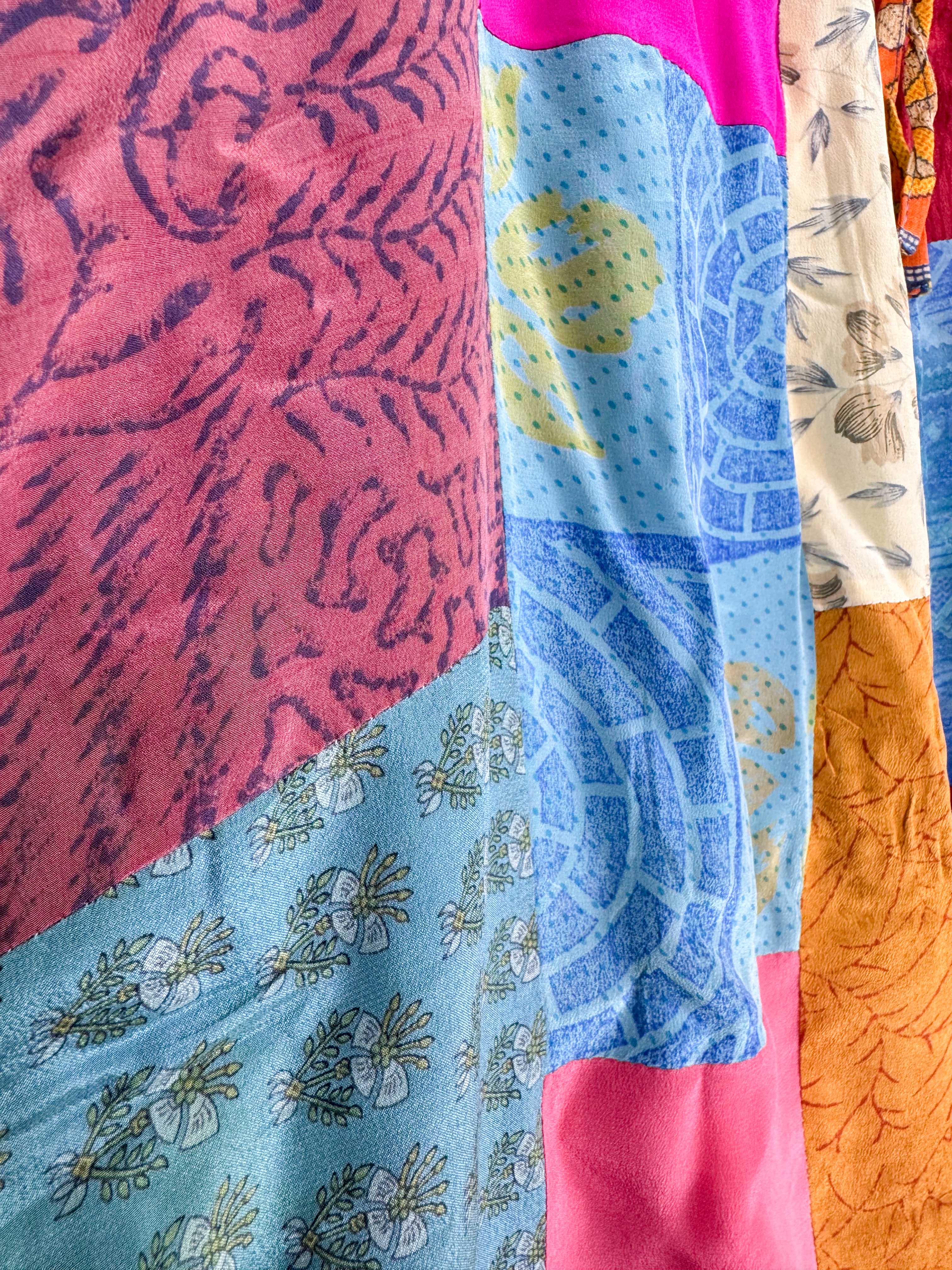 silk patchwork overall dress - Love Protect Sustain