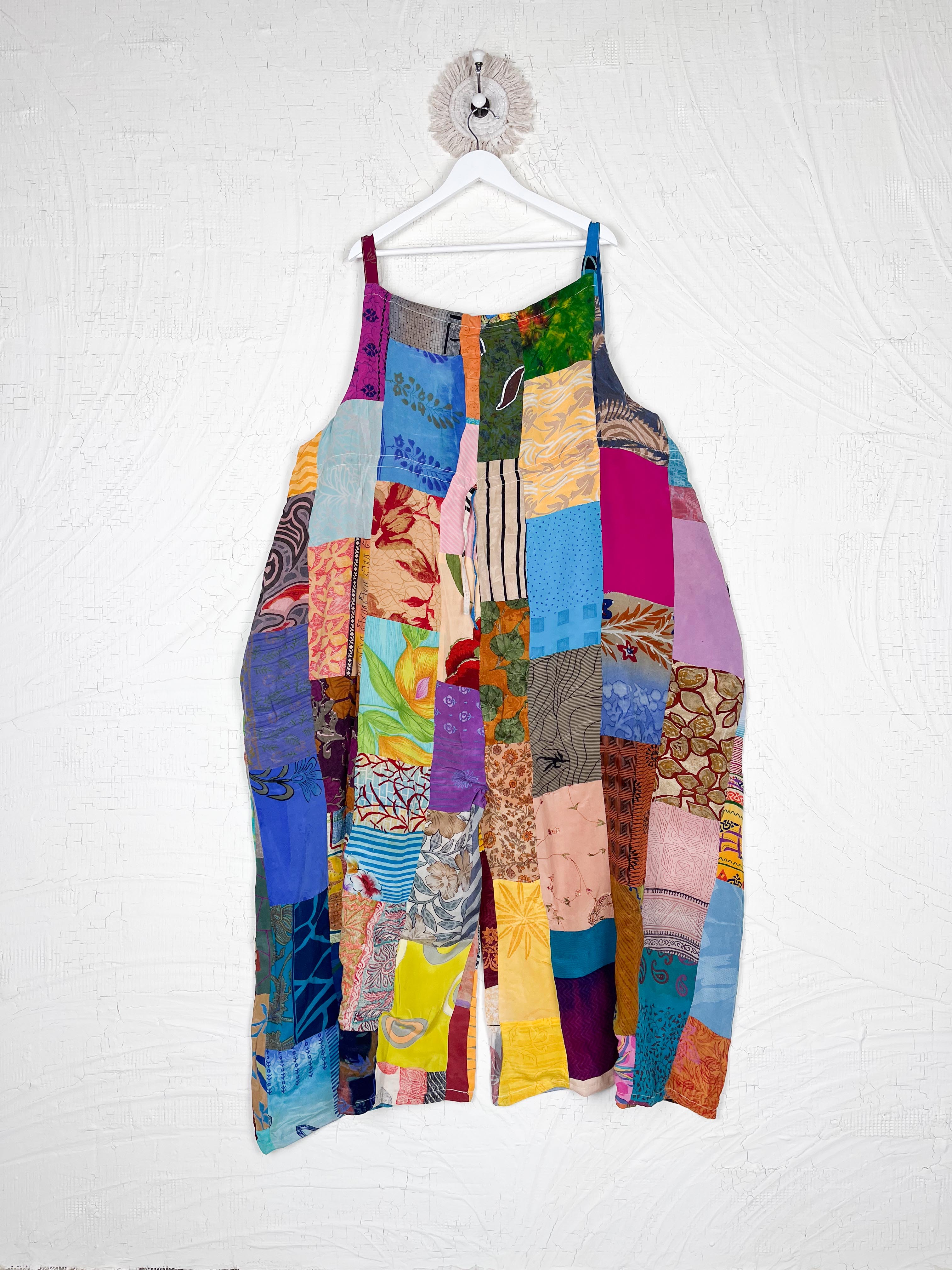 upcycled sari silk patchwork jumpsuit - Love Protect Sustain