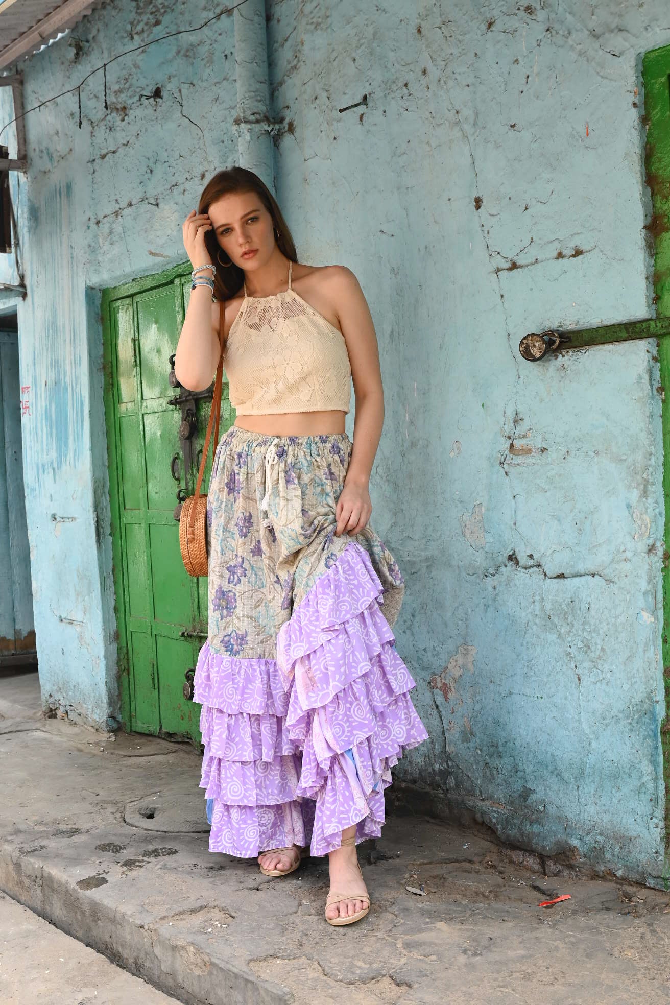 vintage boho frill kantha pants - Love Protect Sustain