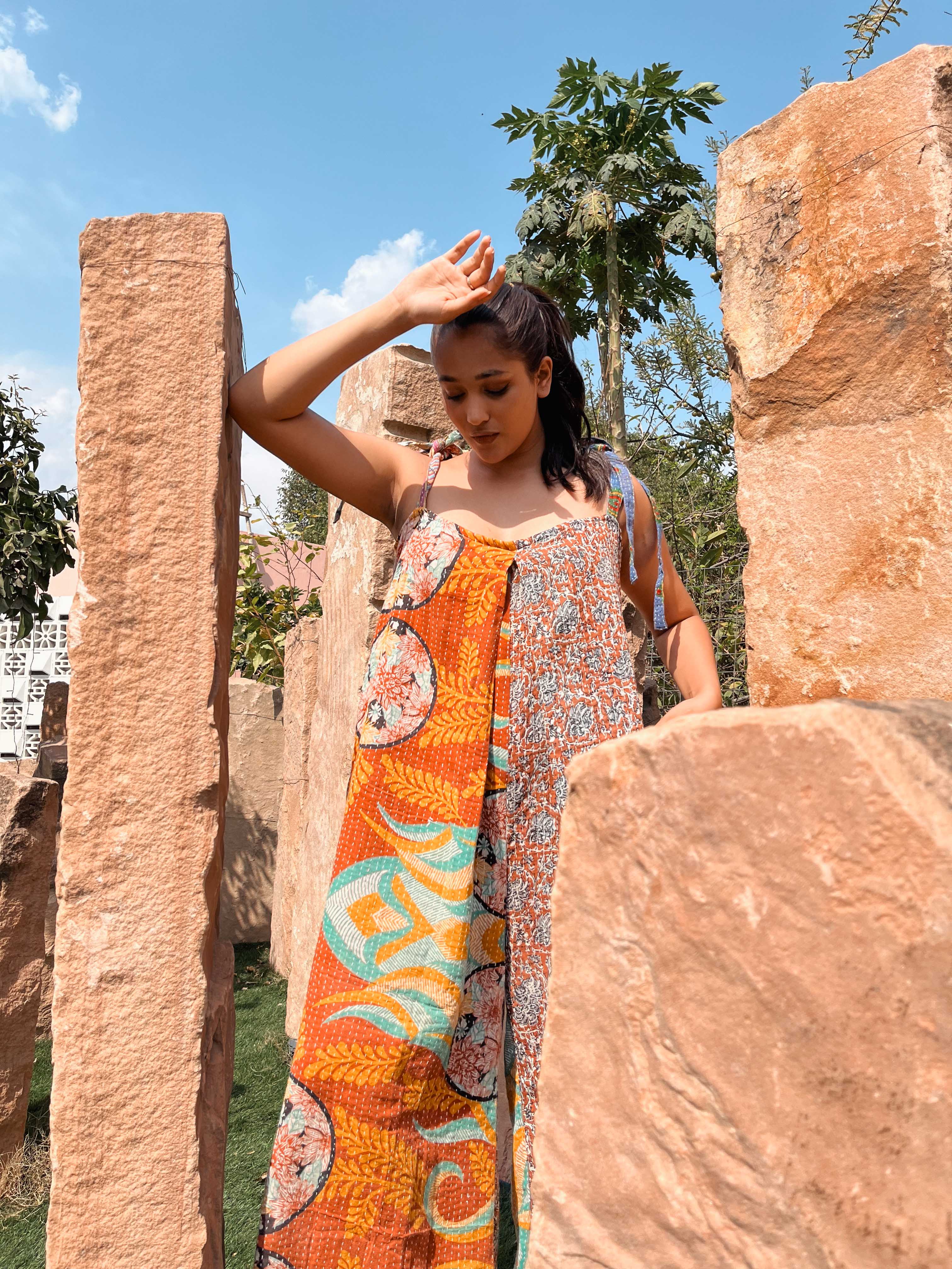 vintage kantha jumpsuit - Love Protect Sustain