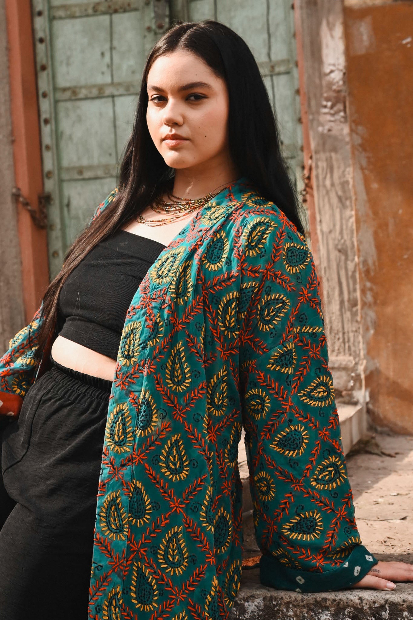 vintage embroidery cover up - Love Protect Sustain