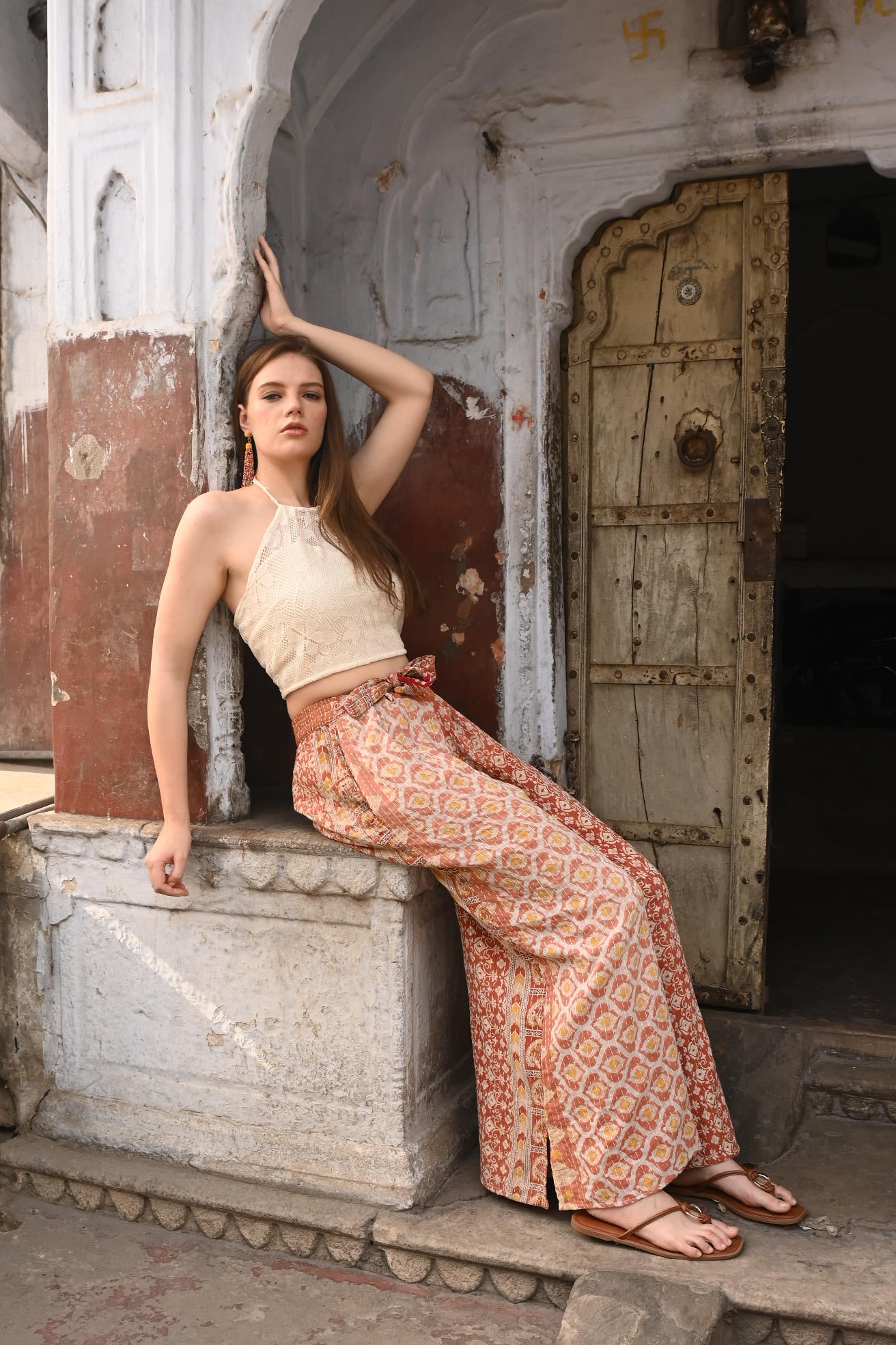 vintage kantha boho pants - Love Protect Sustain