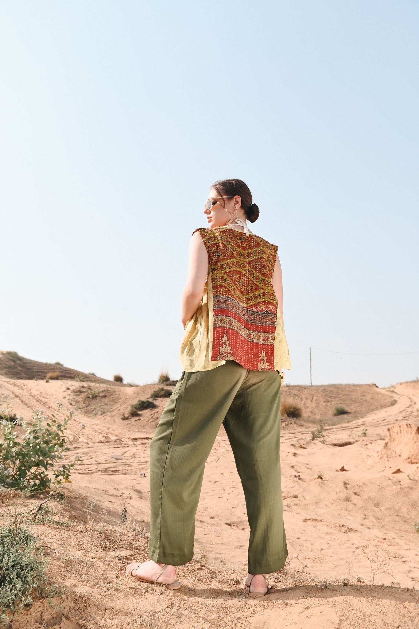 vintage vest for women - Love Protect Sustain