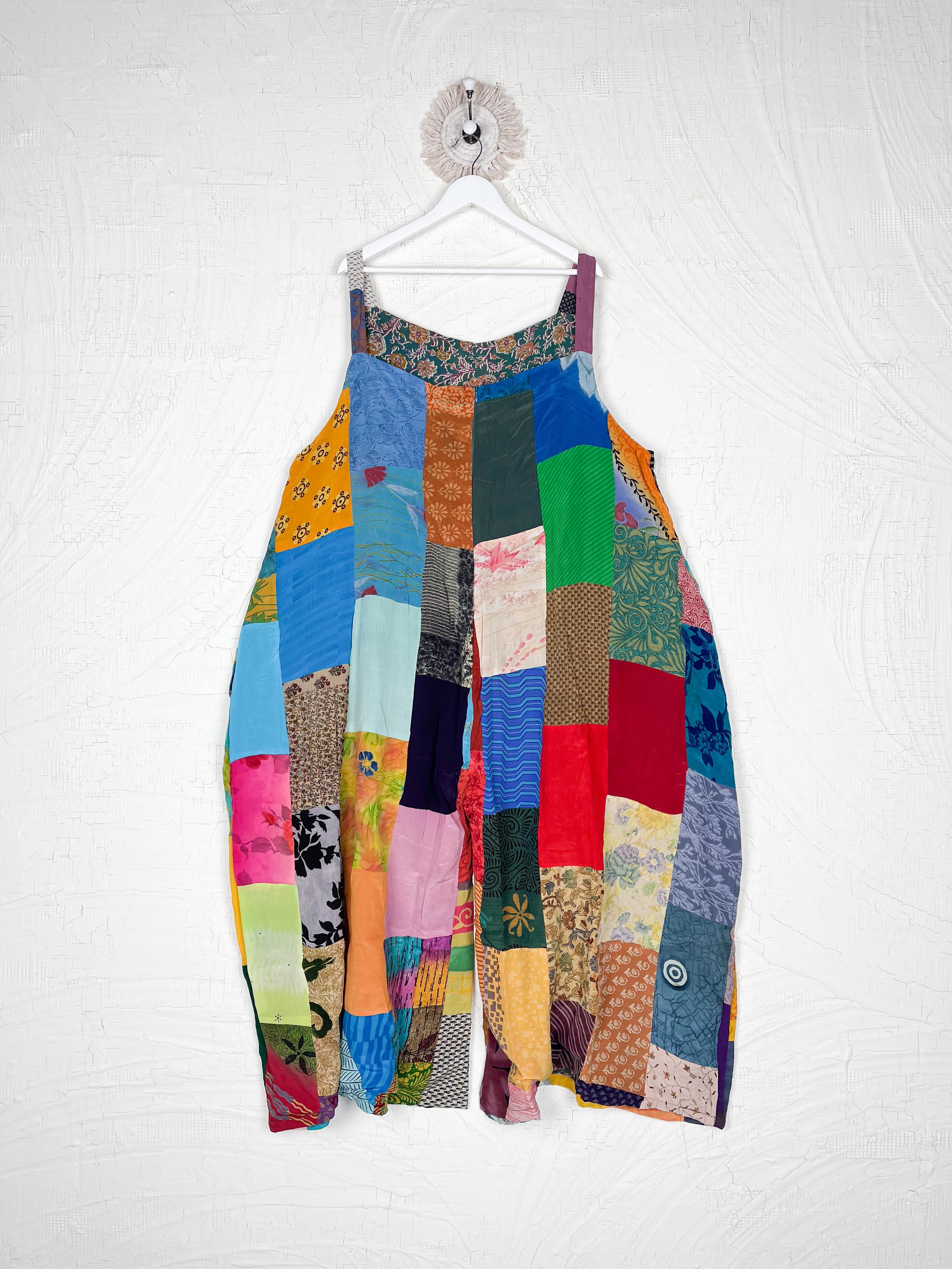 wide leg patchwork bohemian - Love Protect Sustain