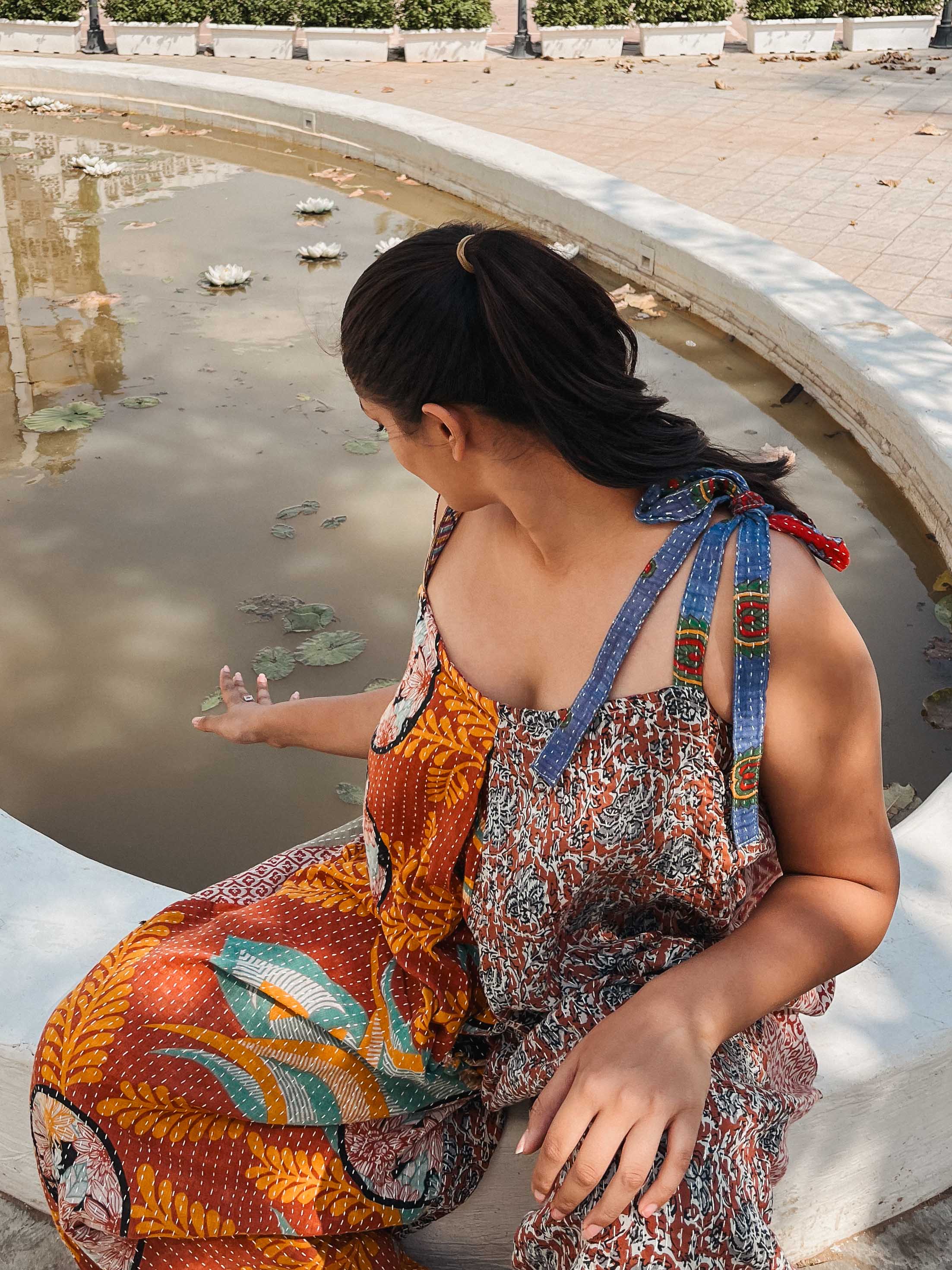 women boho vintage kantha jumpsuit - Love Protect Sustain