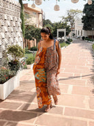 women wearing long kantha pants - Love Protect Sustain