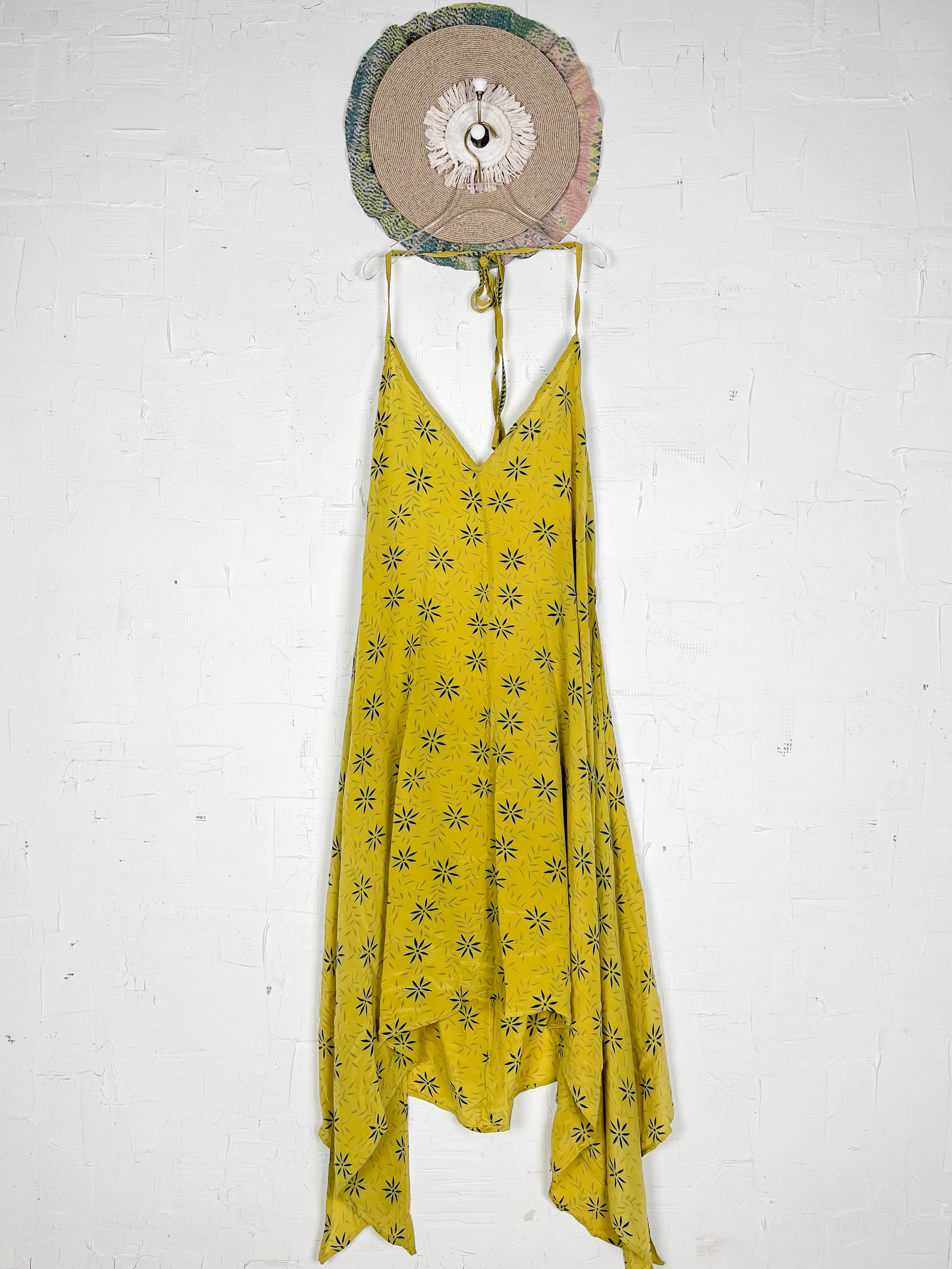 yellow boho silk dress - Love Protect Sustain